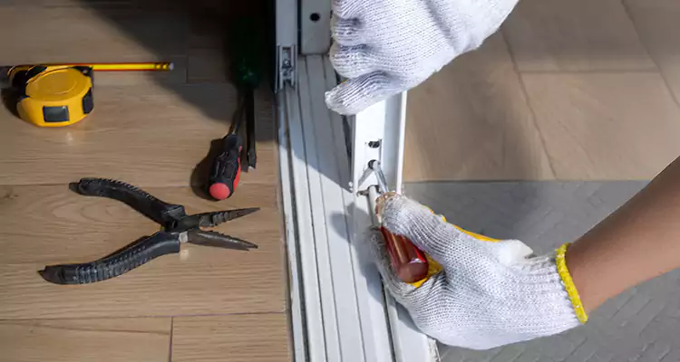 Backyard Sliding Door Track Repair in Redwood City, CA